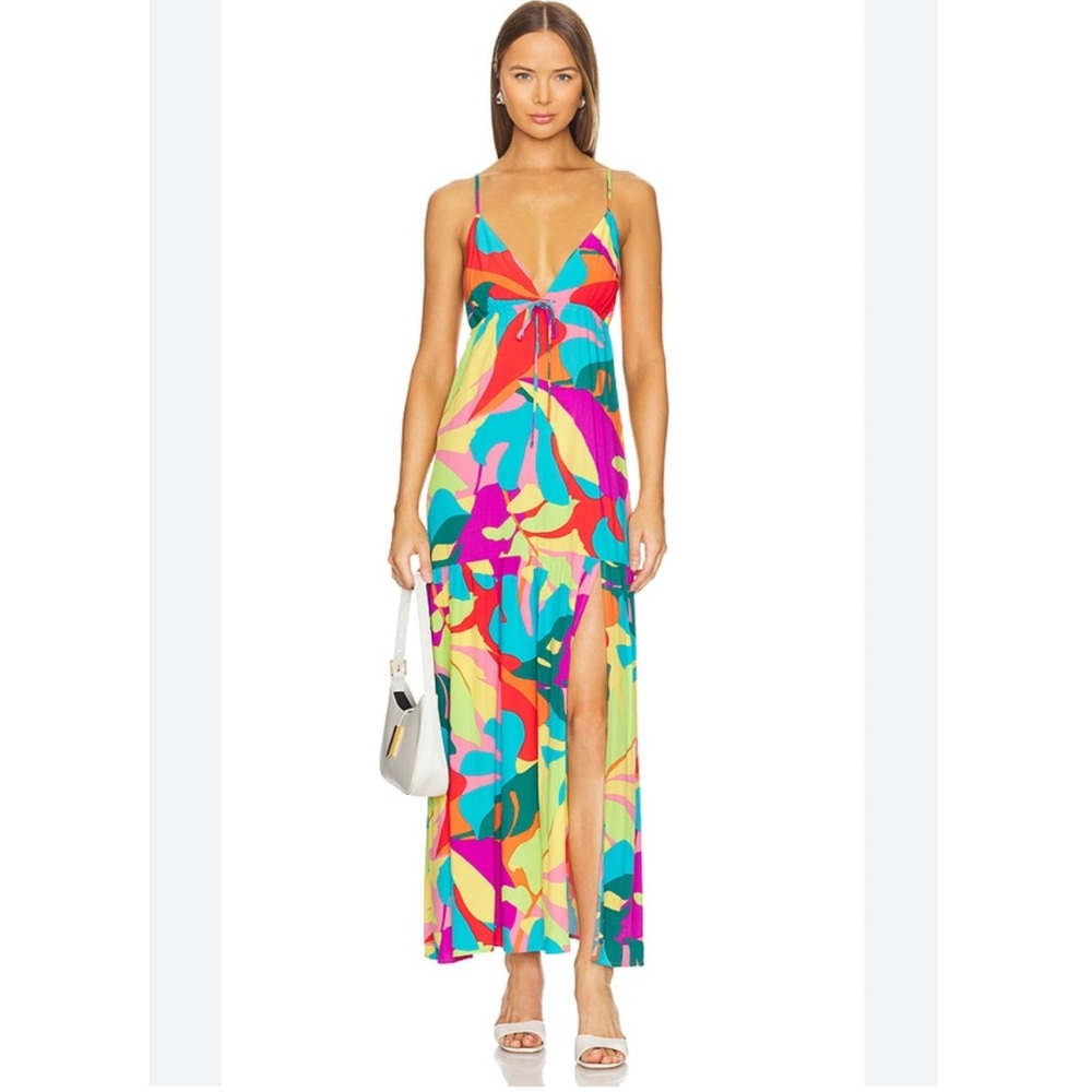 L*Space Victoria Copacabana Tropical Print Sleeveless Maxi Dress Size XS